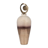 Sagebrook Home Glass, 27" Vase Metal Swirl Topper, 2-tone Bronze, Cylinder - 10" x 10" x 27"
