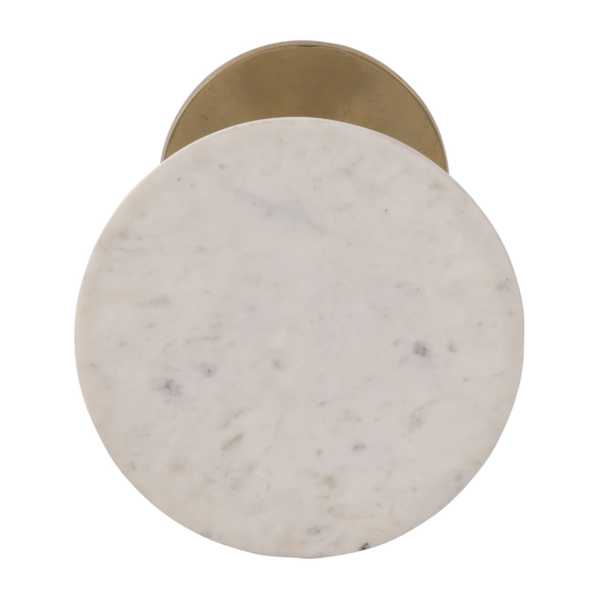 Sagebrook Home Gold and White Round Drink Accent Table with Aluminum/Stone Construction - 13" x 13" x 24"