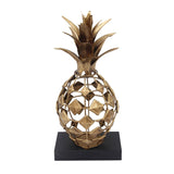 Sagebrook Home METAL PINEAPPLE FIGURINE ON BASE, GOLD
