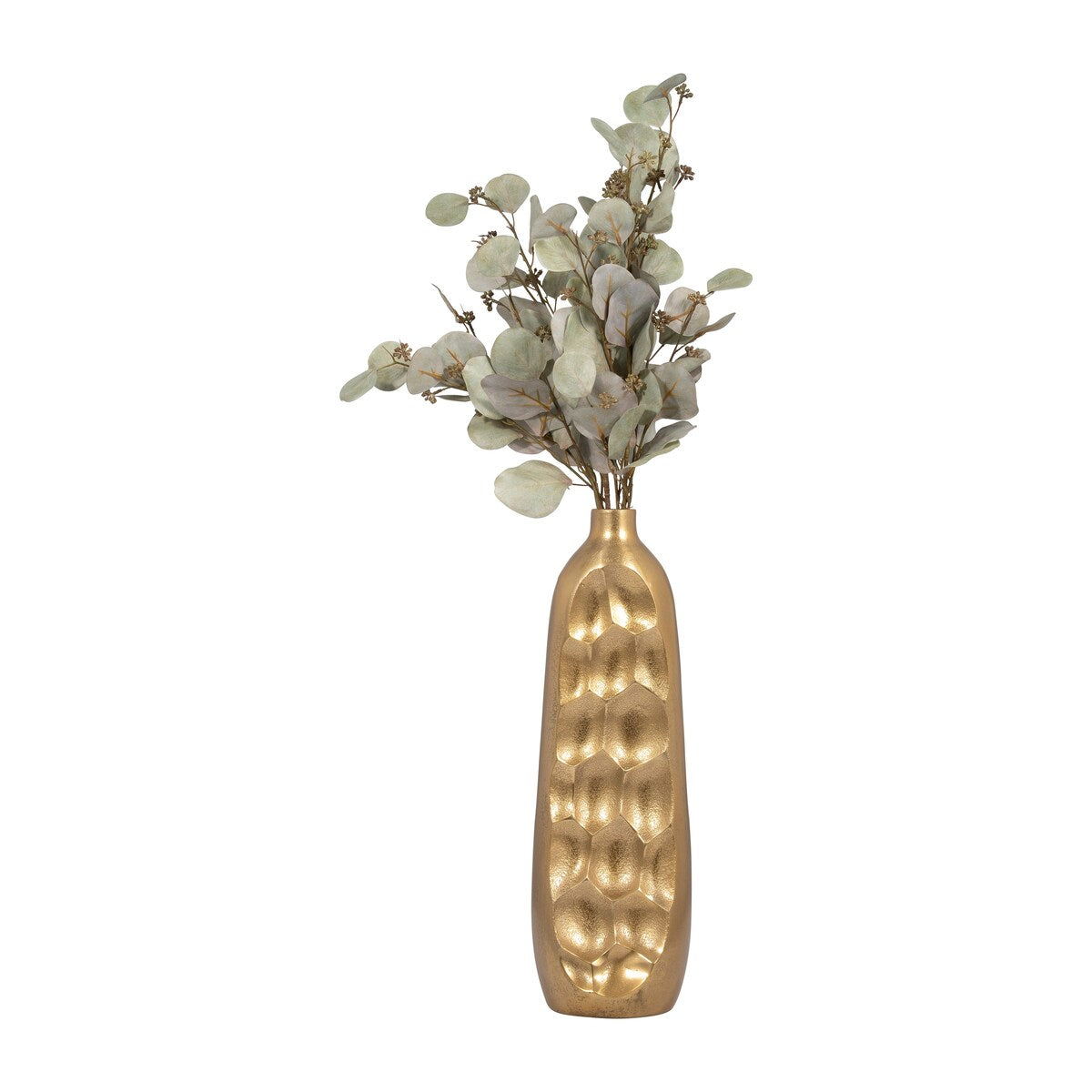 Sagebrook Home Metal Gold Cylinder Cutout Vase