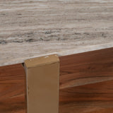 Sagebrook Home Modern Glam 17" Marble Top Rectangle Coffee Table - 48"x23"x17"