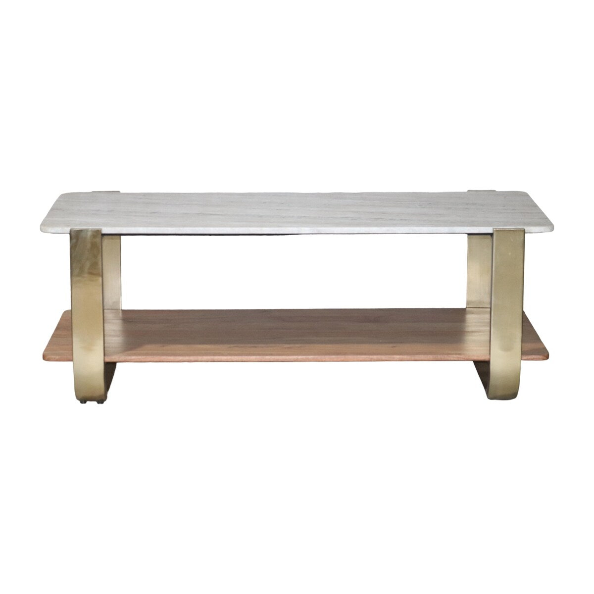 Sagebrook Home Modern Glam 17" Marble Top Rectangle Coffee Table - 48"x23"x17"