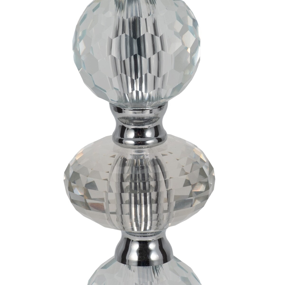 Sagebrook Home Modern Set Of 2 Crystal 28" Table Lamp, Silver, Pillar - 11" x 11" x 28"