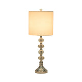 Sagebrook Home Modern Set Of 2 Crystal 28" Table Lamp, Silver, Pillar - 11" x 11" x 28"
