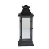 Sagebrook Home RECTANGULAR METAL LANTERN, BLACK