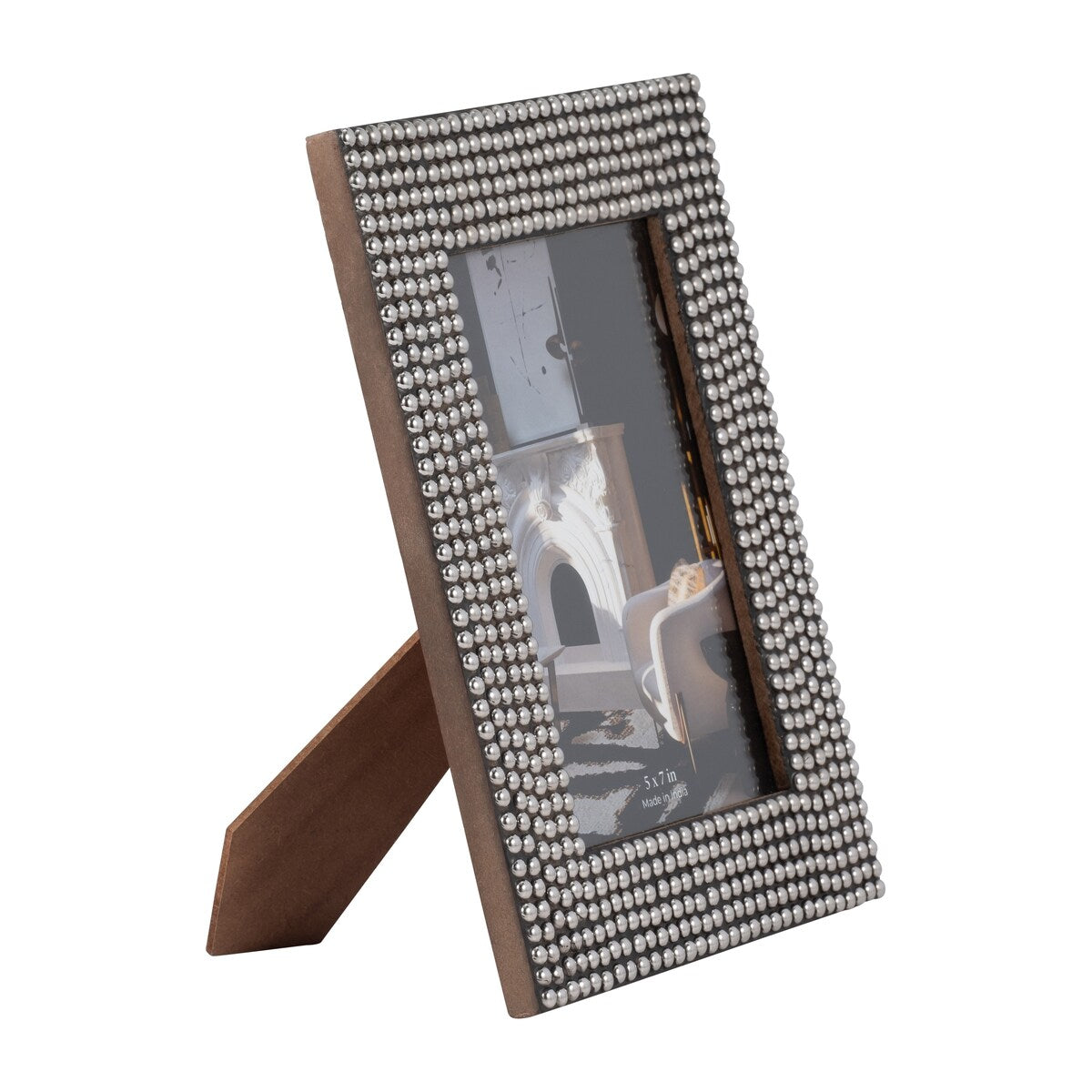 Sagebrook Home Silver/Black Resin Studded Photo Frame