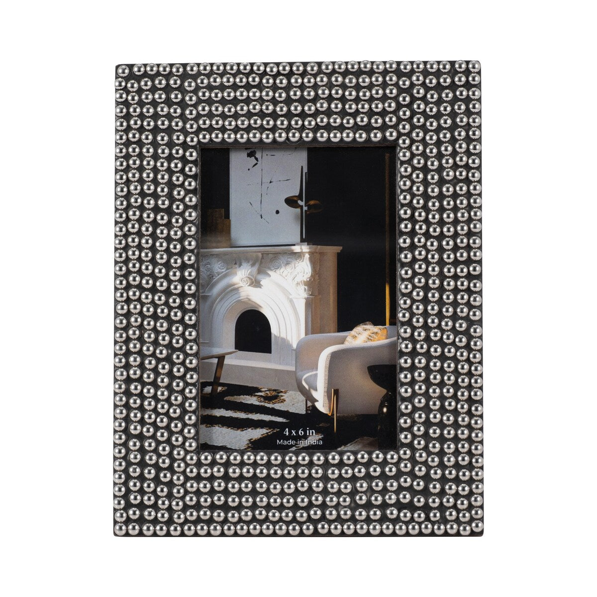 Sagebrook Home Silver/Black Resin Studded Photo Frame