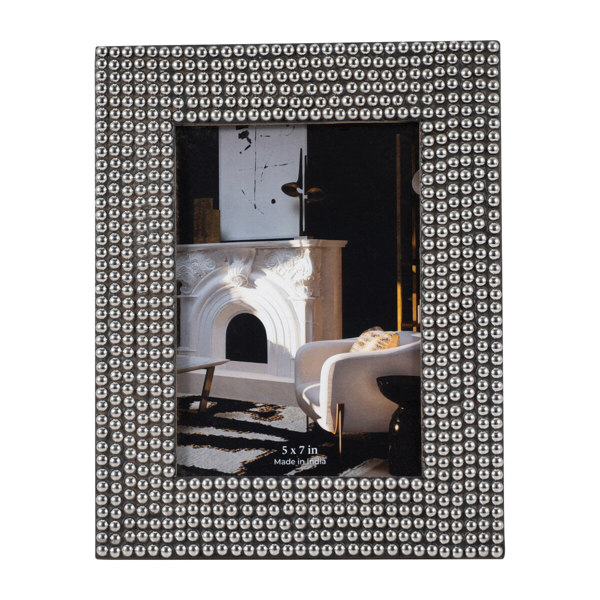 Sagebrook Home Silver/Black Resin Studded Photo Frame