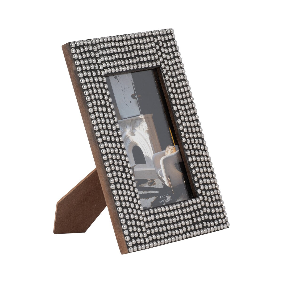 Sagebrook Home Silver/Black Resin Studded Photo Frame