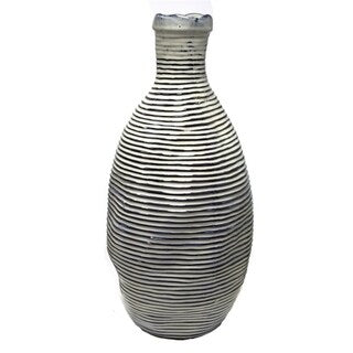 Sagebrook Home Vc10034-03 Ceramic Bottle Vase, Blue/White Ceramic, 9 X 9 X 18.25 Inches
