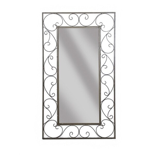 Sagebrook Home WM10333-01 Scroll Wall Mirror, Black Metal, 19.75 x 0.25 x 35.5 Inches