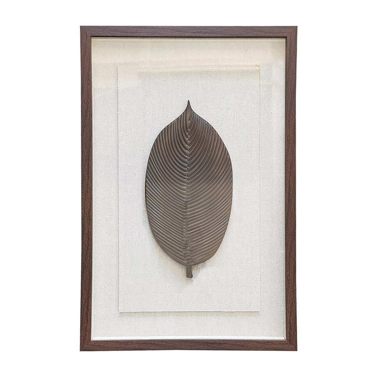 Sagebrook Home's Bronze Leaf Shadow Boxes, Contemporary MDF, and Glass Art Trio for Modern Homes, Set of 3