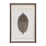 Sagebrook Home's Bronze Leaf Shadow Boxes, Contemporary MDF, and Glass Art Trio for Modern Homes, Set of 3