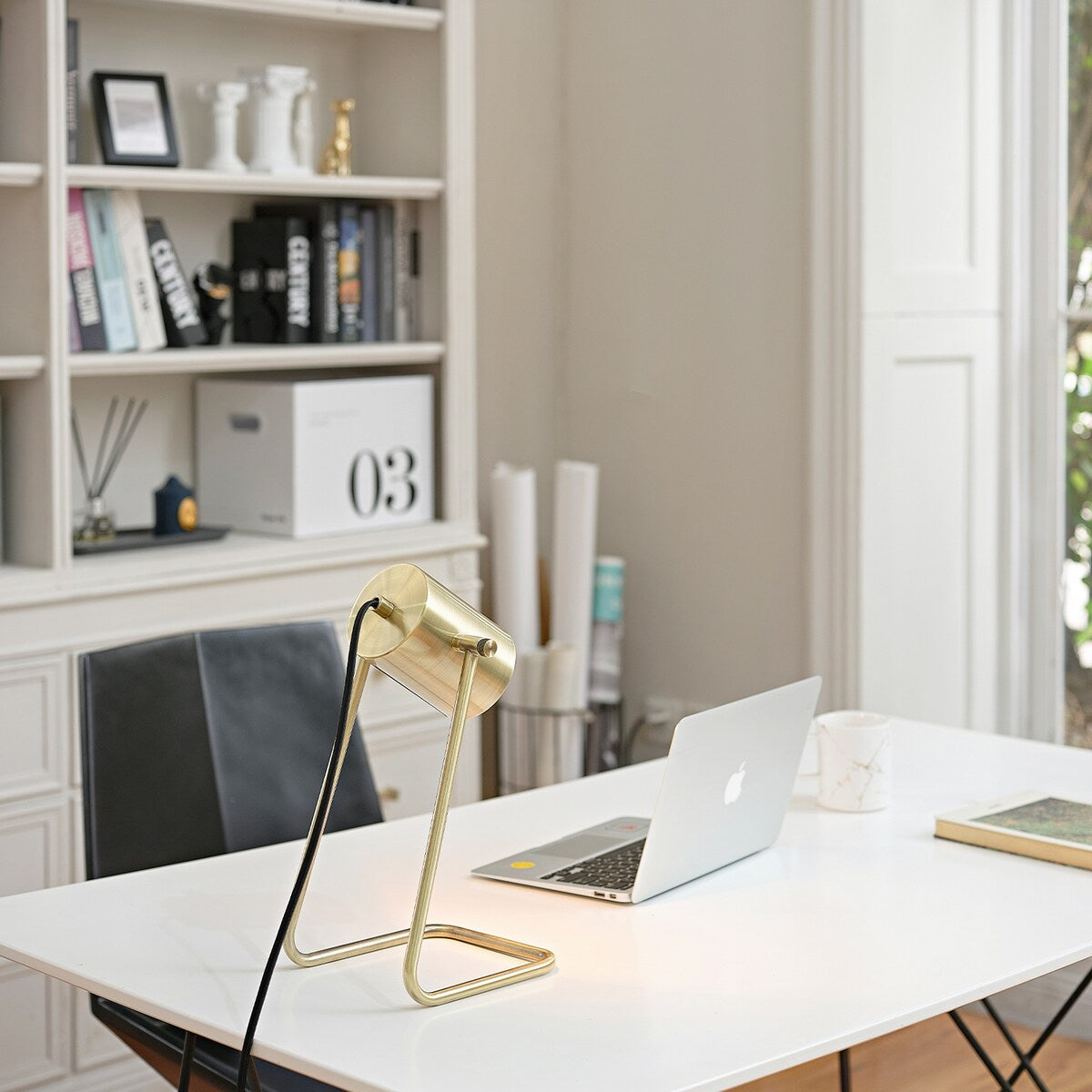 Sahara 14" Matte Brass Swing Shade Desk Lamp - one size