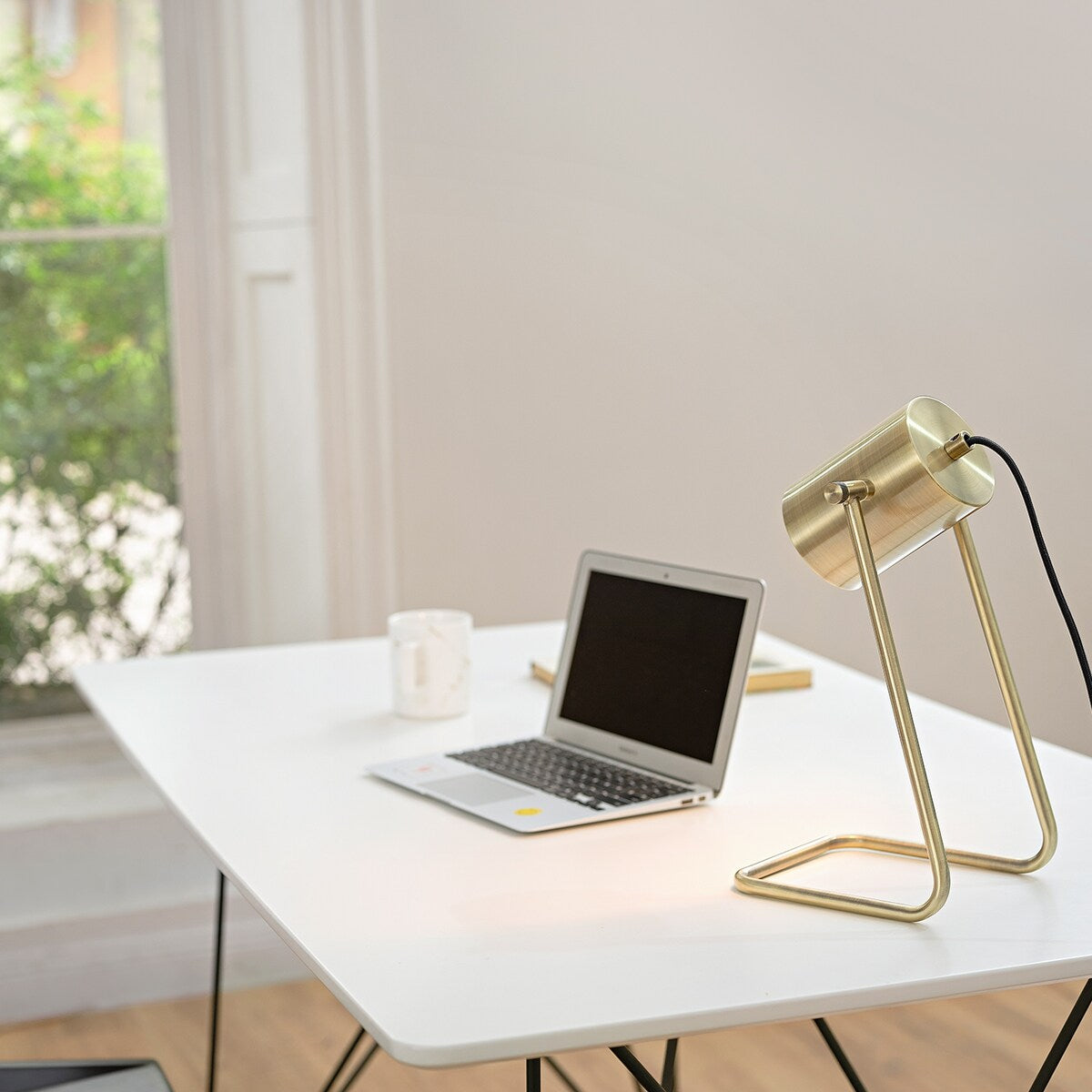 Sahara 14" Matte Brass Swing Shade Desk Lamp - one size