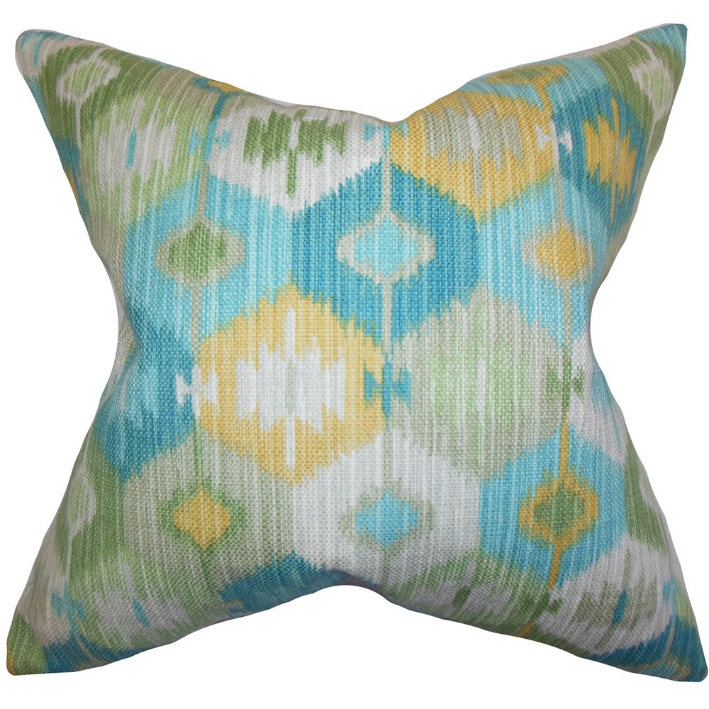 Sahil Geometric 22-inch Down Feather Throw Pillow Blue