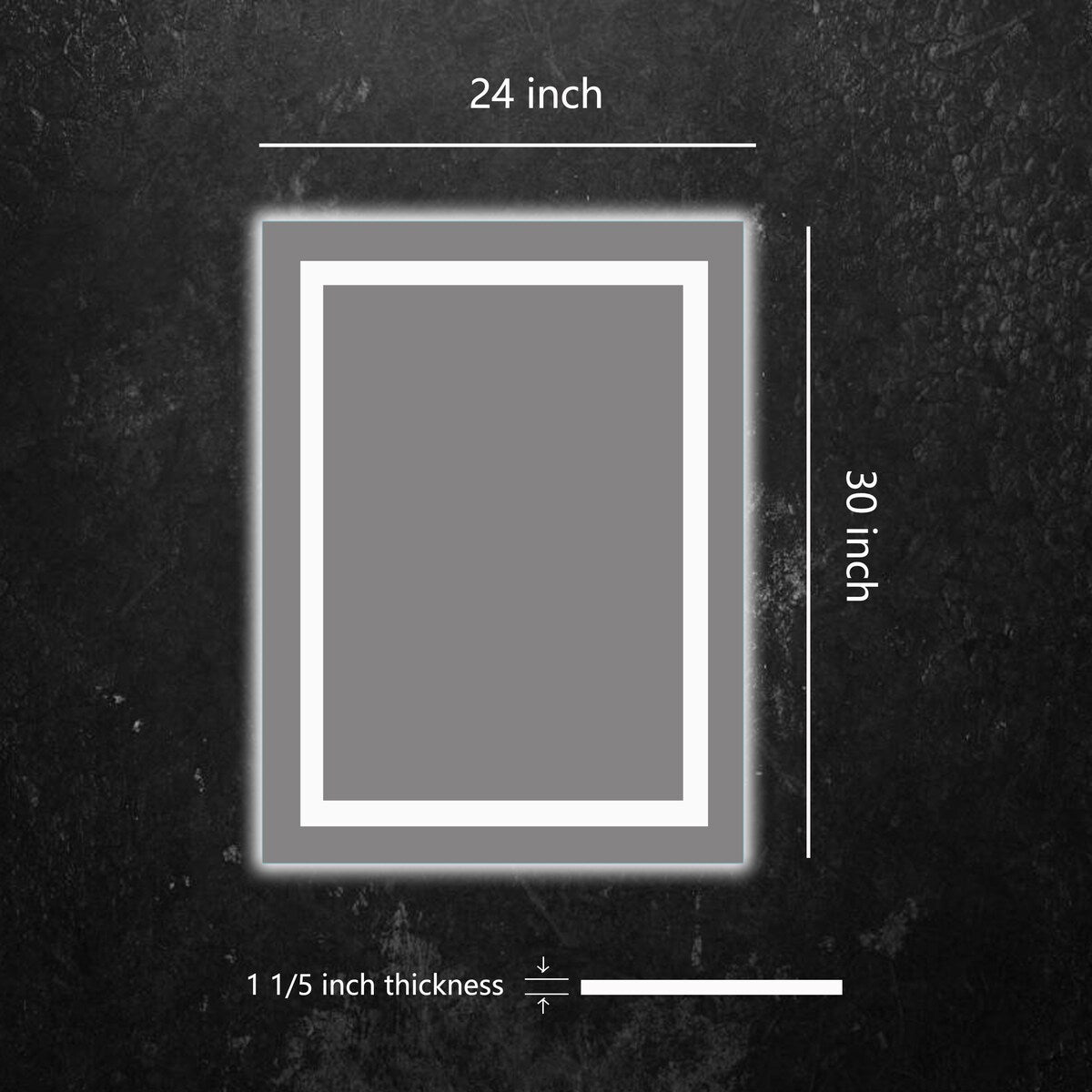 Saint Birch Lance Frameless LED Lighted Bathroom/Vanity Mirror - 24 inches x 30 inches