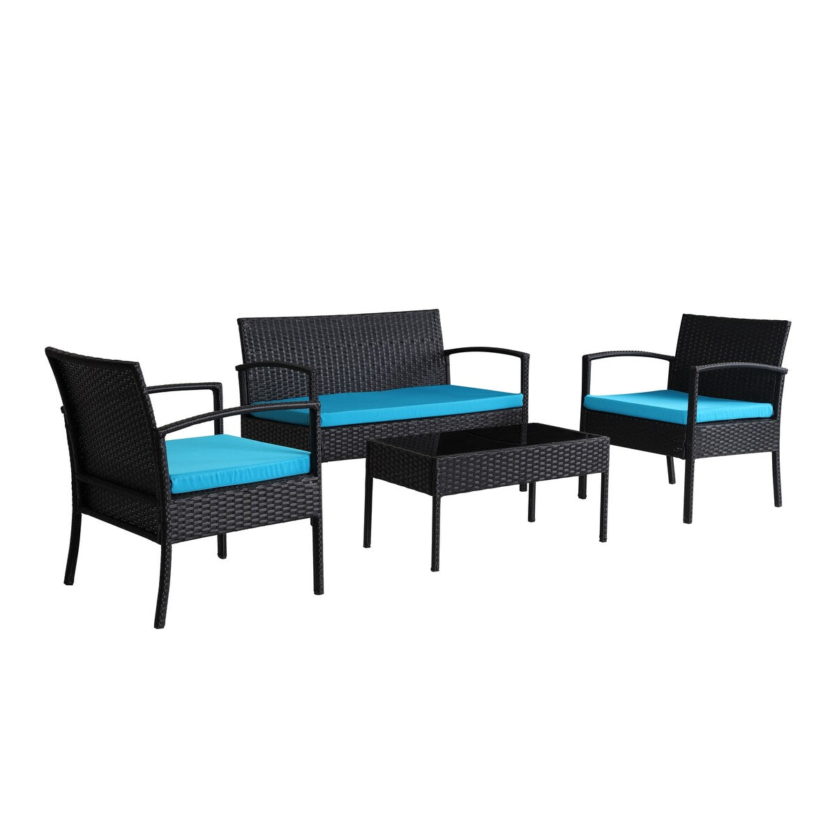 Saint Birch Savannah 4 Piece Rattan Sofa Seating Group with Cushions