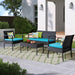Saint Birch Savannah 4 Piece Rattan Sofa Seating Group with Cushions