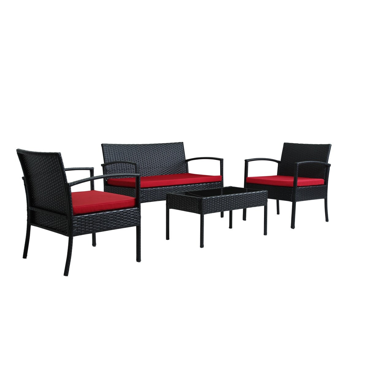 Saint Birch Savannah 4 Piece Rattan Sofa Seating Group with Cushions
