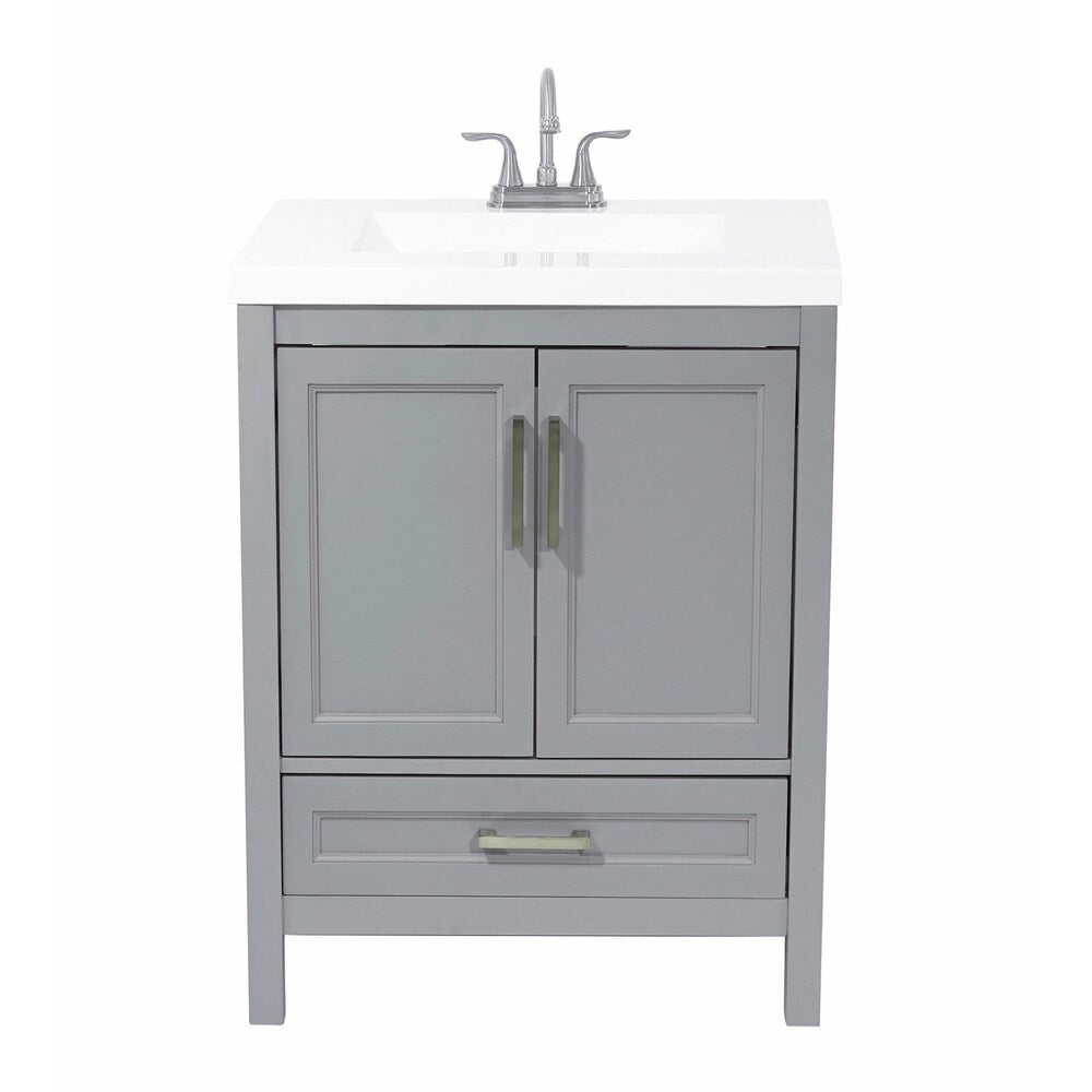 Salerno 25 in. Bath Vanity with Cultured Marble Vanity Top