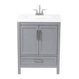 Salerno 25 in. Bath Vanity with Cultured Marble Vanity Top