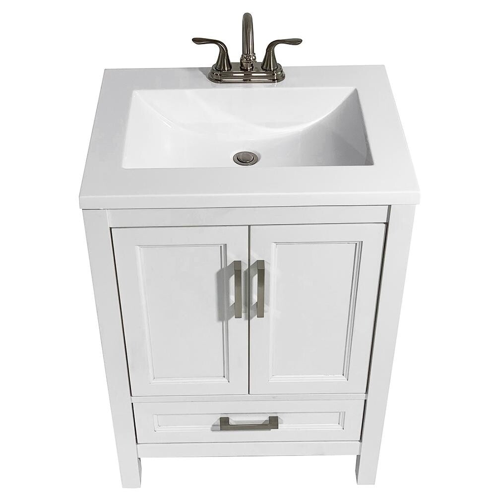 Salerno 25 in. Bath Vanity with Cultured Marble Vanity Top