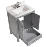 Salerno 25 in. Bath Vanity with Cultured Marble Vanity Top