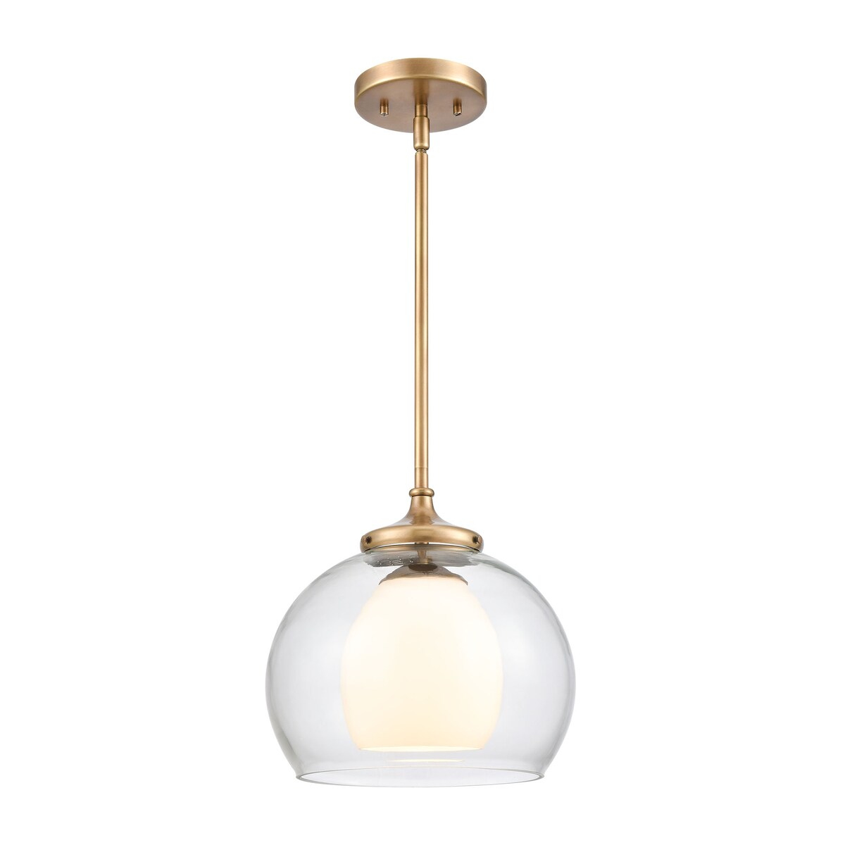 Salient 1-Light mini pendant in Natural Brass