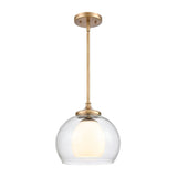 Salient 1-Light mini pendant in Natural Brass