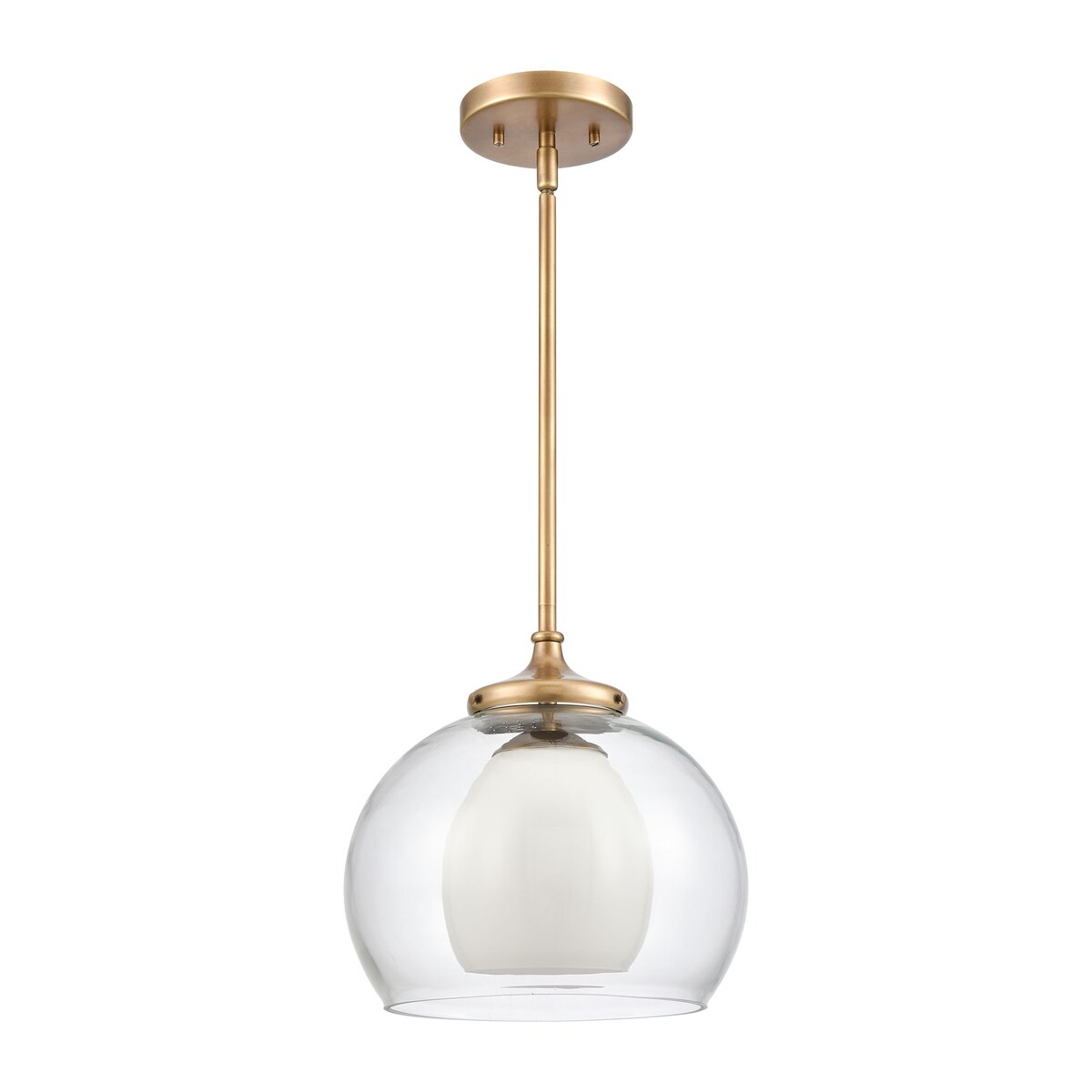 Salient 1-Light mini pendant in Natural Brass