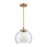 Salient 1-Light mini pendant in Natural Brass