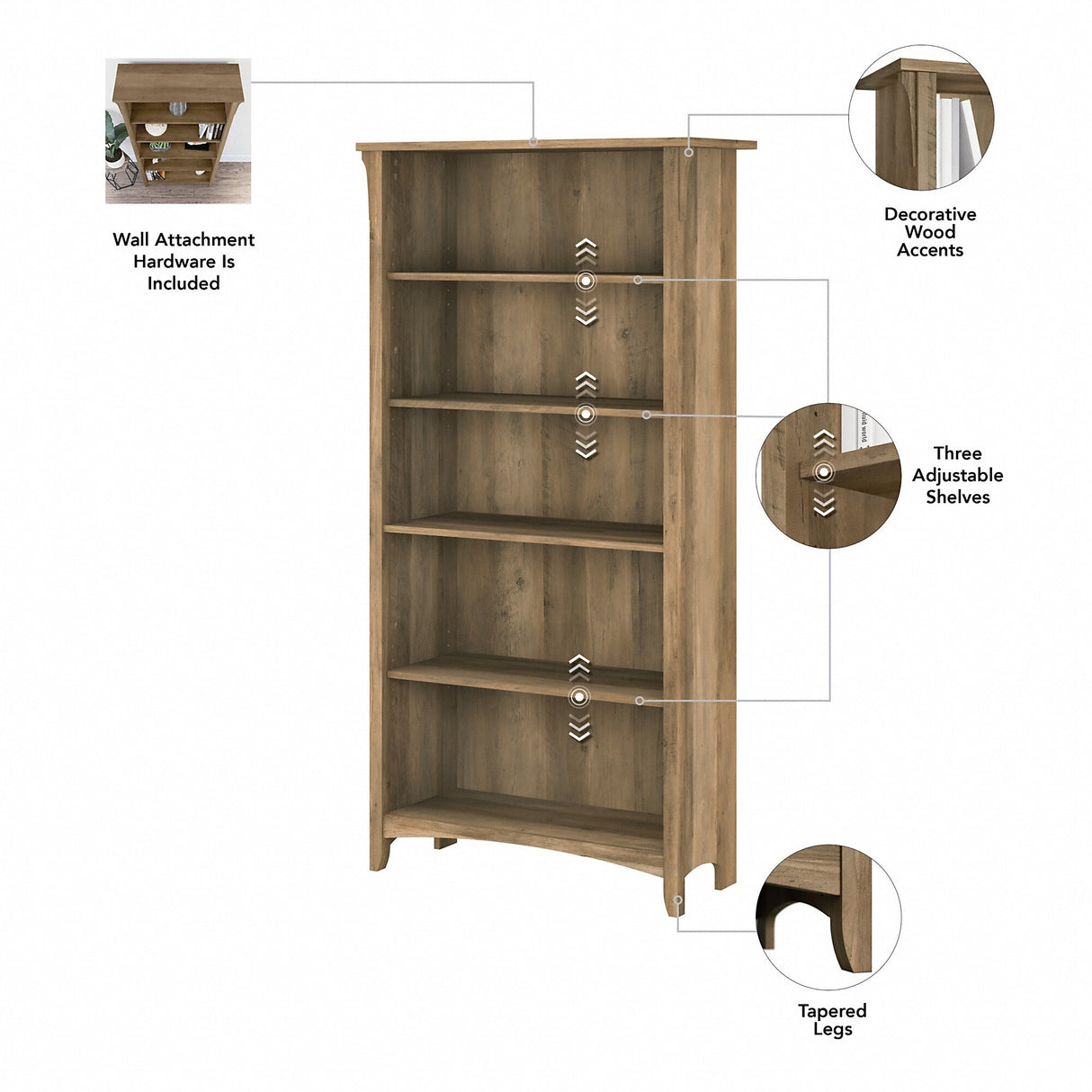 Salinas 3-piece Desk, Cabinet, and Bookcase Set by Bush Furniture