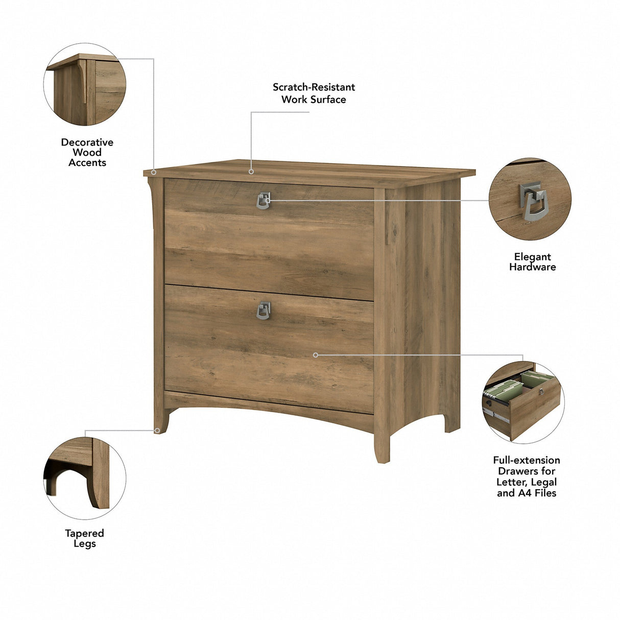 Salinas 3-piece Desk, Cabinet, and Bookcase Set by Bush Furniture