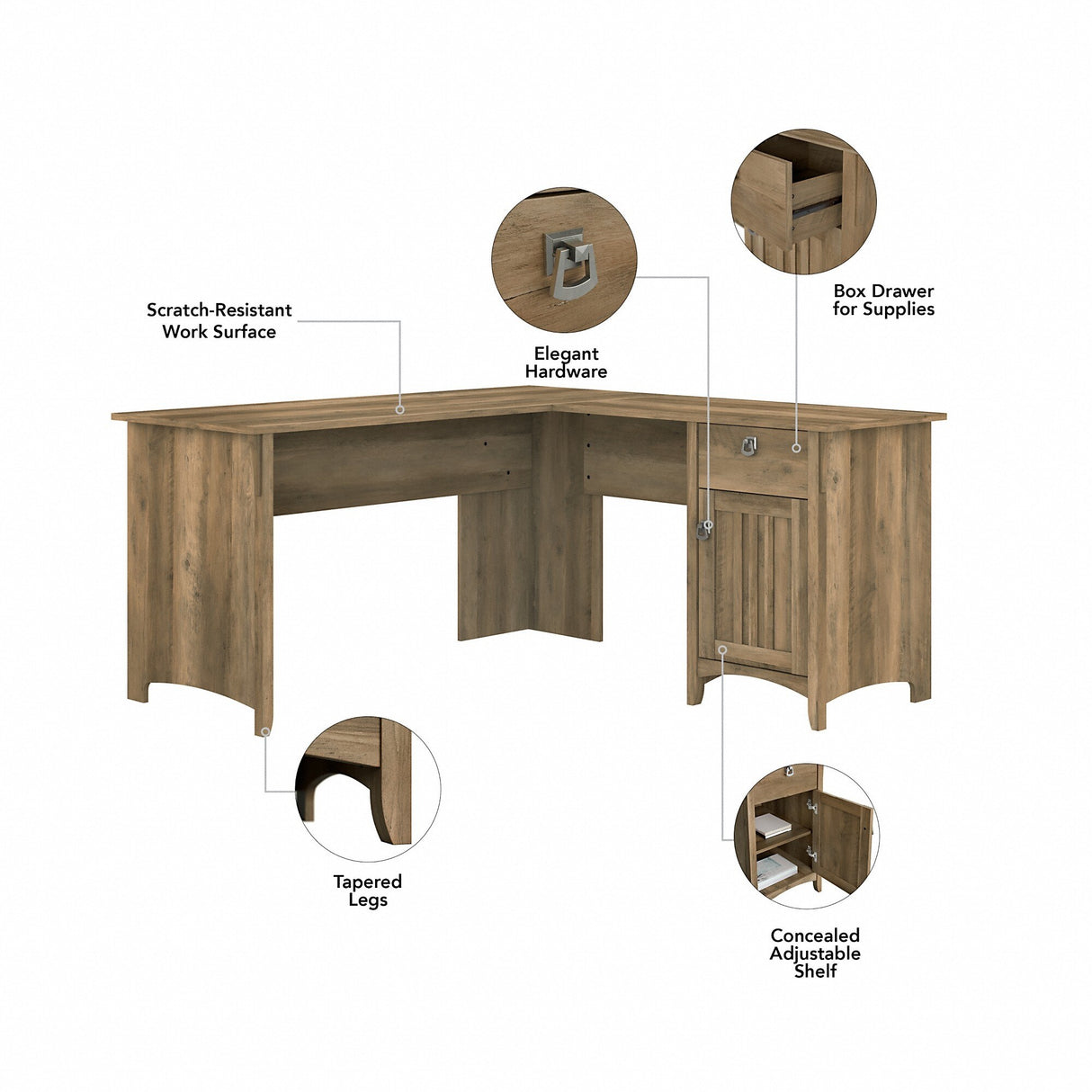 Salinas 3-piece Desk, Cabinet, and Bookcase Set by Bush Furniture
