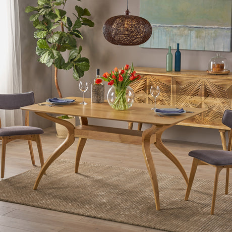 Salli Natural Finish Wood Dining Table by Christopher Knight Home - 59.00" L x 35.50" W x 30.50" H