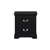 Sallyanne 5 Piece Black Modern Faux Leather Upholstered Platform Bedroom Set