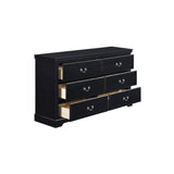 Sallyanne 5 Piece Black Modern Faux Leather Upholstered Platform Bedroom Set