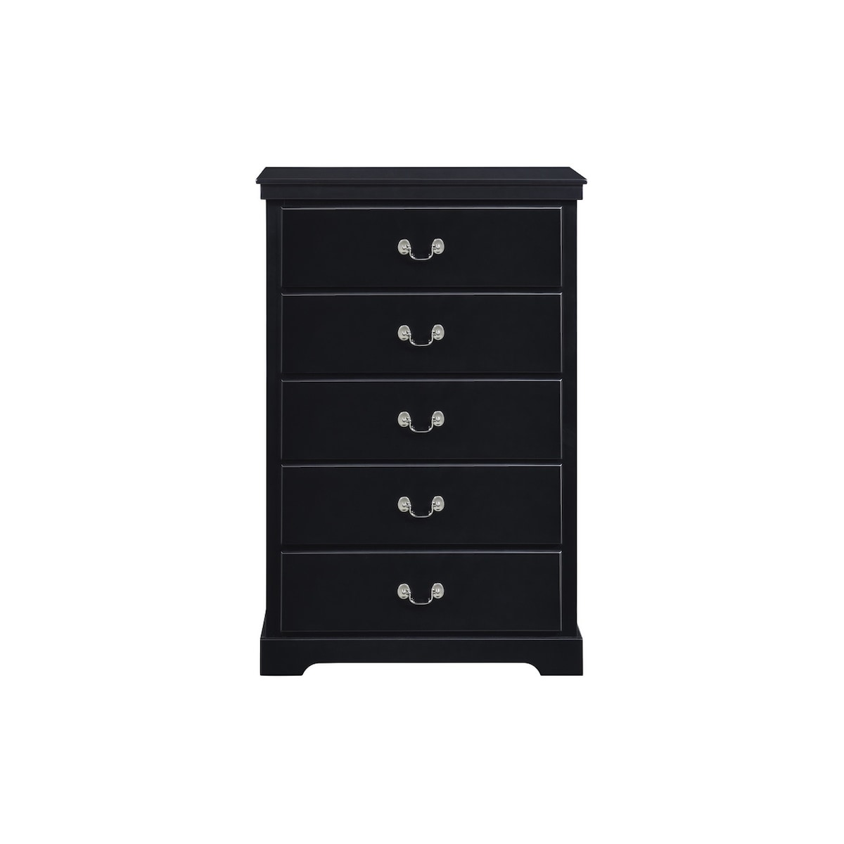 Sallyanne 5 Piece Black Modern Faux Leather Upholstered Platform Bedroom Set