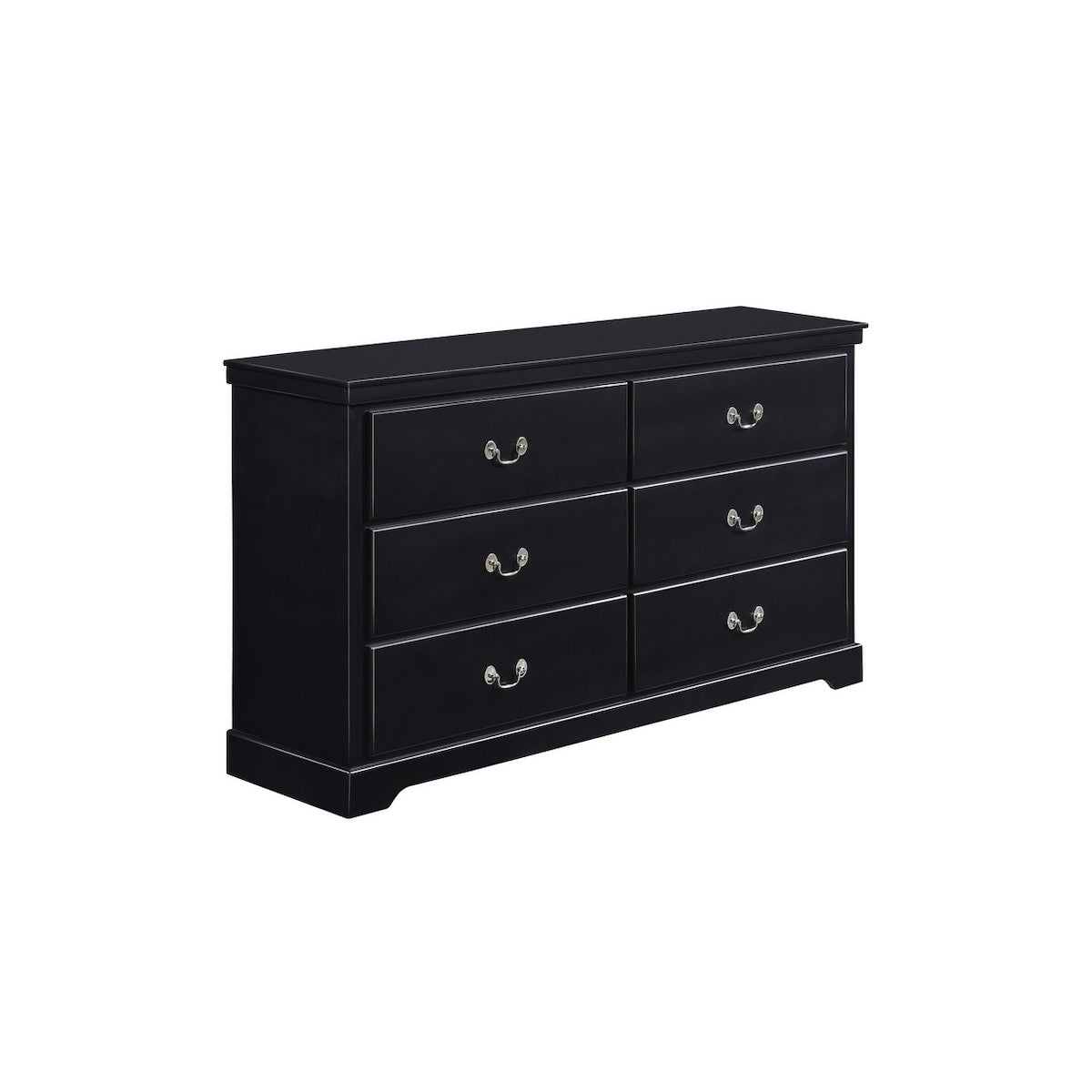 Sallyanne 5 Piece Black Modern Faux Leather Upholstered Platform Bedroom Set