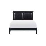 Sallyanne 5 Piece Black Modern Faux Leather Upholstered Platform Bedroom Set
