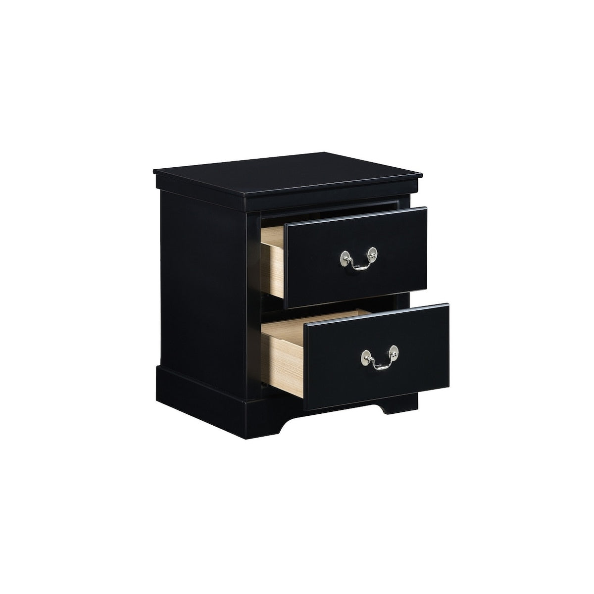 Sallyanne 5 Piece Black Modern Faux Leather Upholstered Platform Bedroom Set