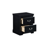 Sallyanne 5 Piece Black Modern Faux Leather Upholstered Platform Bedroom Set