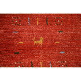 Salmon Gabbeh Oriental Area Rug Handmade Silk Carpet - 8'0"x 9'9"