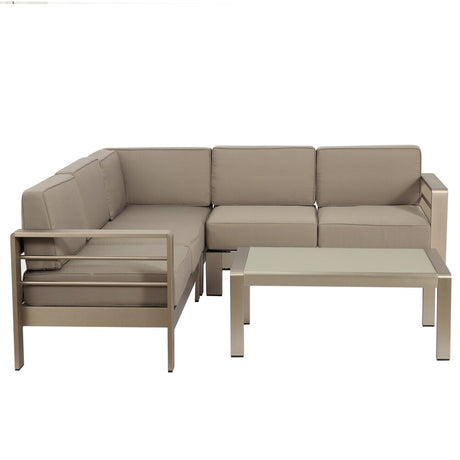 Salome 4-piece Sofa Set with Cushions by Christopher Knight Home