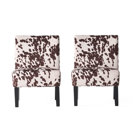 Saloon Contemporary Fabric Slipper Accent Chair (Set of 2) by Christopher Knight Home
