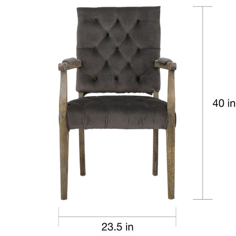 Kessler Contemporary Velvet Tufted Dining Arm Chair by Christopher Knight Home - 40"h x 23.5"w x 22.2"d