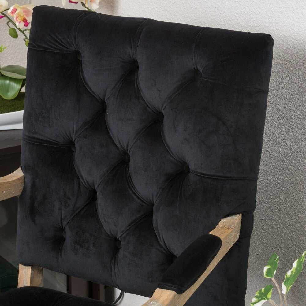 Kessler Contemporary Velvet Tufted Dining Arm Chair by Christopher Knight Home - 40"h x 23.5"w x 22.2"d