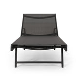 Salton Outdoor Aluminum Chaise Lounge with Mesh Seating (Set of 2) by Christopher Knight Home