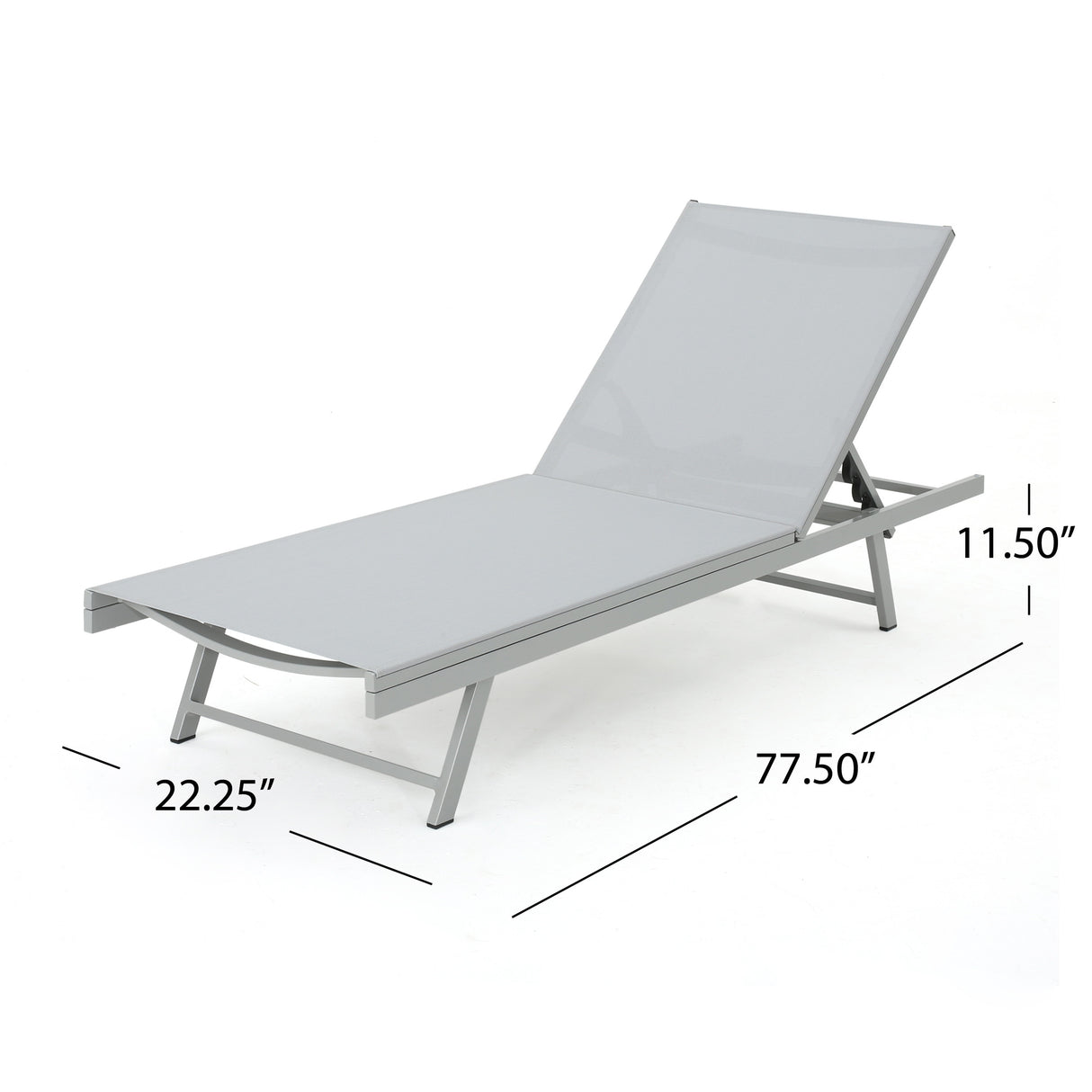 Salton Outdoor Aluminum Chaise Lounge with Mesh Seating (Set of 2) by Christopher Knight Home